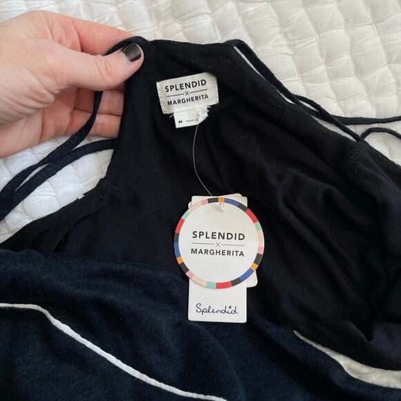 NWT Splendid x Margherita Positano Slip Dress Navy Blue Grey Colorblock Medium - Picture 13 of 16